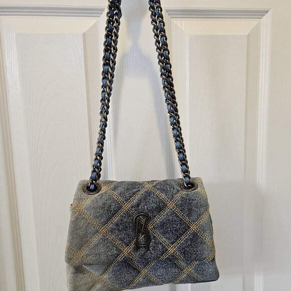 Steve Madden BVOLTURI Quilted Denim Crossbody Purse - Picture 1 of 12